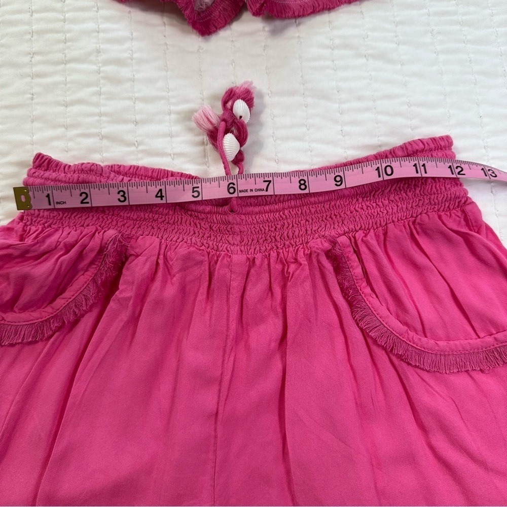 Set Of 2 Floral and Solid Pink Pajama and Casual Summery Shorts - Picture 3 of 10